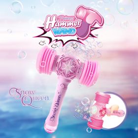 Kids Bubble Wand Blower Bubble Hammer, music and Light up automatic bubble machine, Girls outdoor Fun bubble toy, Birthday Party Easter Gift for 3-8 y