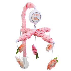 Musical Crib Mobile for Girls Baby Musical Crib Bed Bell Nursery Mobile with 12 Melodies 5 Flower Rattles 3 Modes Volume Adjustment Newborn Gift