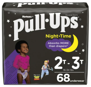 Pull-Ups Girls' Night-Time Training Pants Size 2T-3T;  68 Count