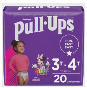 Pull-Ups Girls' Potty Training Pants Size 5;  3T-4T;  20 Ct