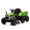 Ride on Tractor with Trailer,12V Battery Powered Electric Tractor Toy w/Remote Control,electric car for kids,Three speed adjustable,Power display, USB