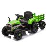 Ride on Tractor with Trailer,12V Battery Powered Electric Tractor Toy w/Remote Control,electric car for kids,Three speed adjustable,Power display, USB