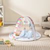 Baby Play Gym Mat 7-in-1 Tummy Time Activity Mat with 5 Detachable Toys