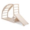 4-In-1 Pikler Triangle Gym Set with Sliding Ramp, Arch Climber, Rocker, Toddler Playground, Baby Climbing Toy Indoor, Convertible Wood Play Structure,