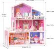 Robud Victoria Wooden Dollhouse for Kids with 24pcs Furniture Preschool Toy