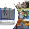 12 FT Trampoline For Kids And Family Outdoor Trampoline With Safety Enclosure Net, Ladder And Spring Cover - Backyard Bounce Jump Have Fun