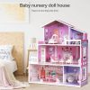 Robud Victoria Wooden Dollhouse for Kids with 24pcs Furniture Preschool Toy