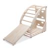 4-In-1 Pikler Triangle Gym Set with Sliding Ramp, Arch Climber, Rocker, Toddler Playground, Baby Climbing Toy Indoor, Convertible Wood Play Structure,