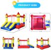 YARD Bounce House Dual Castle Slide with Air Blower, Four-Sided Protection Net, Inflatable Bounce House for Outdoor Indoor Party, Made of Nylon and Vi