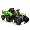 Ride on Tractor with Trailer,12V Battery Powered Electric Tractor Toy w/Remote Control,electric car for kids,Three speed adjustable,Power display, USB