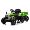 Ride on Tractor with Trailer,12V Battery Powered Electric Tractor Toy w/Remote Control,electric car for kids,Three speed adjustable,Power display, USB