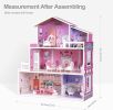 Robud Victoria Wooden Dollhouse for Kids with 24pcs Furniture Preschool Toy