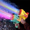 Automatic Gatling Bubble Gun Kids Toys Summer Soap Water Bubble Machine Gun 2-in-1 Electric Bubble Machine for Children Gift Toy