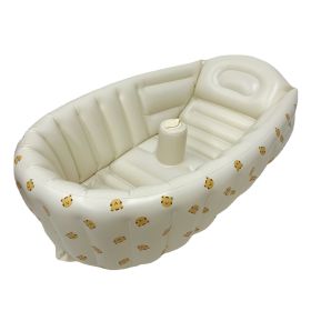 Inflatable bathtub; Inflatable Bath Baby Foldable Swimming Bath Bathroom Newborn Tub Portable Children's swimming pool (Color: Little Bear)