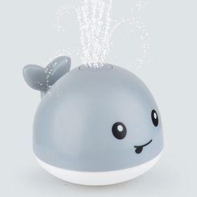 Whale Bath Toy; Light Up Baby Bathtub Toys With Automatic Spray Water And Colorful LED Light; Induction Sprinkler Bathroom Shower Pool Bath Tub Toys F (Color: gray)