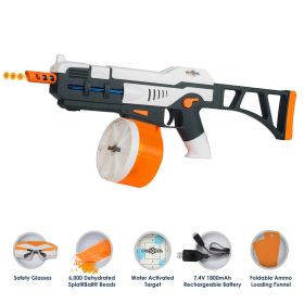 SPLATRBALL SRB1200 Full Auto Rechargeable Battery Powered Water Bead Gel Ball Blaster Kit (Color: shiptohome)